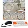 4er Set | Flache LED Möbel Einbauspots New Lina | 12V | 2W | LED Trafo | 72mm