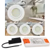 4er Set | Flache LED Möbel Einbauspots New Lina | 12V | 2W | LED Trafo | 72mm