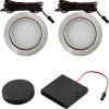 2er Set Flache LED Möbel Einbauspots Milena 12V - 3W - mit Dimmer und Fernbedienung