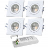 4er Set = 12Volt Bad Einbaustrahler Marin | IP44 | 5W | MCOB LED | inklusive LED Trafo 36Watt