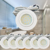 7er Set | Flache LED Möbel Einbauspots New Lina | 12V | 2W | LED Trafos | 72mm