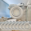 9er Set | Flache LED Möbel Einbauspots New Lina | 12V | 2W | LED Trafos | 72mm