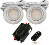 2er Set | Flache LED Einbauspots New Lina | 12V | 2W | LED Trafo und Funk-Dimmer