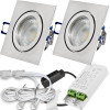 12V LED Einbaustrahler Set Marin IP44 2er Set 3W GU5.3 MR16 120cm AMP Kabel inkl. Trafo