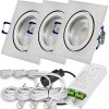 12V LED Einbaustrahler Set Marin IP44 3er Set 5W GU5.3 MR16 120cm AMP Kabel inkl. Trafo