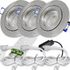 12V LED Einbaustrahler Set Marina IP44 3er Set 5W GU5.3 MR16 120cm AMP Kabel inkl. Trafo
