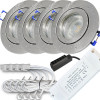 12V LED Einbaustrahler Set Marina IP44 4er Set 5W GU5.3 MR16 120cm AMP Kabel inkl. Trafo