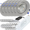 12V LED Einbaustrahler Set Marina IP44 6er Set 3W GU5.3 MR16 120cm AMP Kabel inkl. Trafo