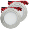 2 Stück - Flache LED Möbel Einbauleuchte Mila 12V - 2,4W - Trafo - 230V Zuleitung mit Schnurschalter