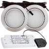 2 Stück - Flache LED Möbel Einbauleuchte Milena 12V - 3W - Mit LED Trafo und Verteiler
