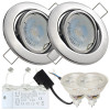 2er LED Einbaustrahler „Tomas“ – 12V, 5W, schwenkbar, GU5.3 MR16, inkl. AMP-System & Trafo