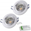2er Set = 12Volt Bad Einbaustrahler Marina | IP44 | 3W | MCOB LED | inklusive LED Trafo 12Watt