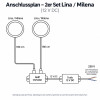 2er Set / Flache LED Einbauspots Lina / 12Volt / 3W / Kabelbaum / Stecker/ Verteilerleiste / LED Trafo / Einbautiefe nur 12mm