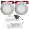 2er Set / Flache LED Einbauspots Mila / 12Volt / 3W / Kabelbaum / Stecker/ Verteilerleiste / LED Trafo vormontiert