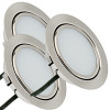 3 Stück - Flache LED Möbel Einbauleuchte Milena 12V - 3W - Mit LED Trafo und Verteiler