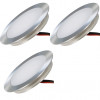 3 x SMD Bodeneinbauspots 12Volt + Rundtrafo. Für Laminat, Parkett, Fliesen usw. Begehbar - IP67. Abwaschbar.