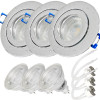 3er Set = 12Volt Bad Einbaustrahler Marina | IP44 | 3W | MCOB LED | inklusive LED Trafo 12Watt