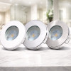 3er Set 3W LED Einbaustrahler IP65 12V inkl Trafo & 120cm Kabel