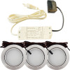 3er Set / Flache LED Einbauspots Milena / 12Volt / 3W / Kabelbaum / Stecker/ Verteilerleiste / LED Trafo vormontiert
