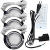 3er Set | Flache LED Möbel Einbauspots New Lina | 12V | 2W | LED Trafo | mit Schnurschalter