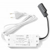 3er Set Flache LED-Möbel-Spots New Lina IP44, 12V, 2,2W, inklusive Plug & Play Trafo. Chrom