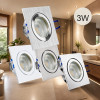 3W LED Bad Einbaustrahler Marin 230 Volt / 90 x 90 mm / IP44 / Quadratisch / 250 Lumen
