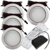 4 Stück - Flache LED Möbel Einbauleuchte Milena 12V - 3W - Mit LED Trafo und Verteiler