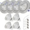 4er Set = 12Volt Bad Einbaustrahler Marina | IP44 | 3W | MCOB LED | inklusive LED Trafo 15Watt