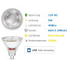 4er Set = 12Volt Bad Einbaustrahler Marina | IP44 | 5W | MCOB LED | inklusive LED Trafo 20Watt