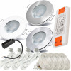 4er Set 3W LED Einbaustrahler IP65 12V inkl Trafo & 120cm Kabel