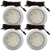 4er Set Flache LED Möbel Einbauspots Lina 12V - 3W - mit Dimmer und Fernbedienung