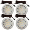 4er Set Flache LED Möbel Einbauspots Lina 12V - 3W - mit Dimmer und Fernbedienung