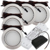 5 Stück - Flache LED Möbel Einbauleuchte Milena 12V - 3W - Mit LED Trafo und Verteiler