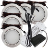 5 Stück - Flache LED Möbel Einbauleuchte Milena 12V - 3W - Mit LED Trafo, Verteiler und 230V Zuleitung
