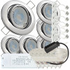 5er LED Einbaustrahler „Tomas“ – 12V, 3W, schwenkbar, GU5.3 MR16, inkl. AMP-System & Trafo