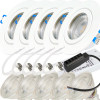 5er Set = 12Volt Bad Einbaustrahler Marina | IP44 | 3W | MCOB LED | inklusive LED Trafo 20Watt