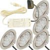 5er Set / Flache LED Einbauspots Lina / 12Volt / 3W / Kabelbaum / Stecker/ Verteilerleiste / LED Trafo vormontiert
