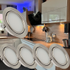 5er Set Flache LED Möbel Einbauspots Milena 12V - 3W - mit Dimmer und Fernbedienung