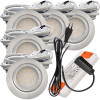 5er Set | Flache LED Möbel Einbauspots New Lina | 12V | 2W | LED Trafo | 230V Zuleitung