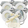 5er Set Flache LED-Möbel-Spots New Lina IP44, 12V, 2,2W, inklusive Plug & Play Trafo. Weiß
