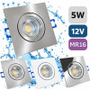 5W LED Bad Einbaustrahler Marin | 12V | IP44 | Eckig | Klares Schutzglas | Ohne Transformator