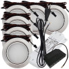6 Stück - Flache LED Möbel Einbauleuchte Milena 12V - 3W - Mit LED Trafo und 230V Zuleitung