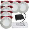 6 Stück Flache LED Möbel-Einbaustrahler Mila 12V - 2,4W - LED Trafo