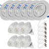 6er Set = 12Volt Bad Einbaustrahler Marina | IP44 | 3W | MCOB LED | inklusive LED Trafo 20Watt