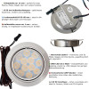 6er Set / Flache LED Einbauspots Lina / 12Volt / 3W / Kabelbaum / Stecker / LED Trafo / 230V Zuleitung mit Schnurschalter