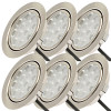 6er Set / Flache LED Einbauspots Lina / 12Volt / 3W / Kabelbaum / Stecker / LED Trafo / 230V Zuleitung mit Schnurschalter