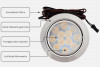 6er Set / Flache LED Einbauspots Lina / 12Volt / 3W / Kabelbaum / Stecker/ Verteilerleiste / LED Trafo / Einbautiefe nur 12mm