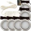 6er Set / Flache LED Einbauspots Milena / 12Volt / 3W / Kabelbaum / Stecker/ Verteilerleiste / LED Trafo vormontiert
