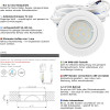 6er Set Flache LED-Möbel-Spots New Lina IP44, 12V, 2,2W, inklusive Plug & Play Trafo. Weiß