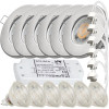 6er Set - LED Bad Einbaustrahler Aqua65 12V MR16 | IP65 | 3W 250lm | Mit LED Trafo